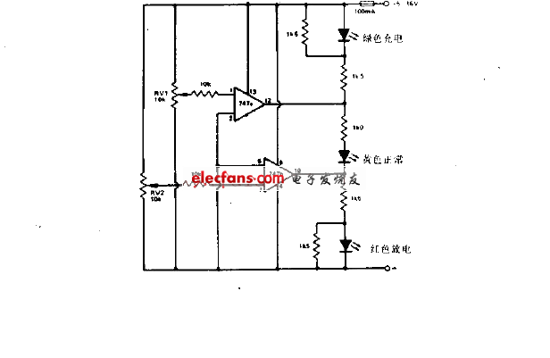 用于检测电池充放电的指示电路