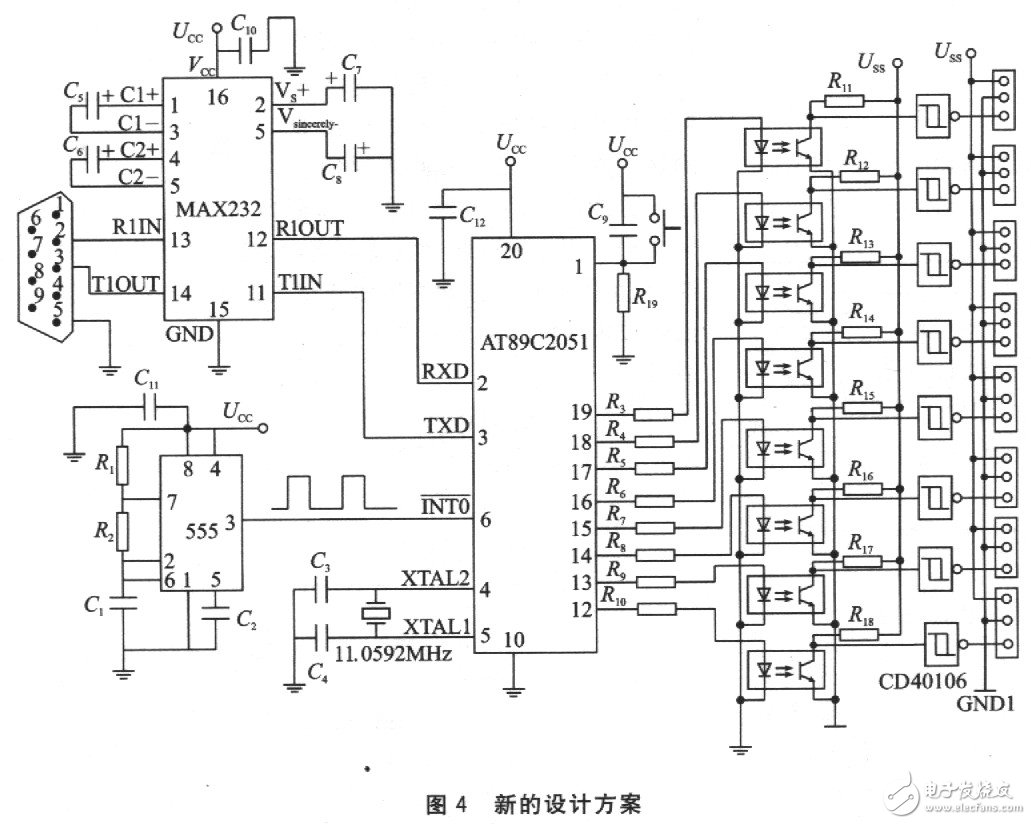 AT89C2051多路舵机控制电路详解