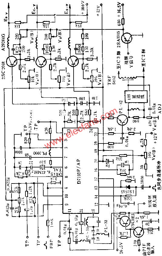 d7193p/ap色信号解码电路的应 - 电视机电路图讲解