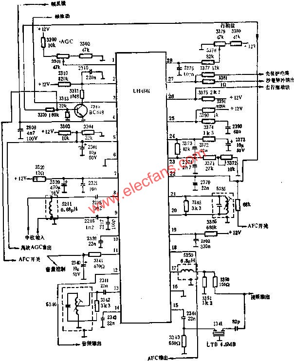 LH4501典型应用电路图  www.elecfans.com