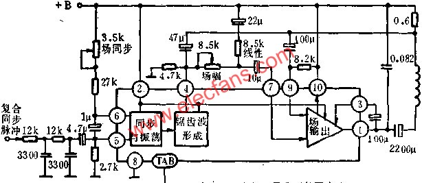 D1031内部功能方框图及典型外围电路图 www.elecfans.com