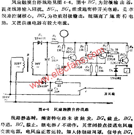 电风扇网罩触摸自停电路  www.elecfans.com