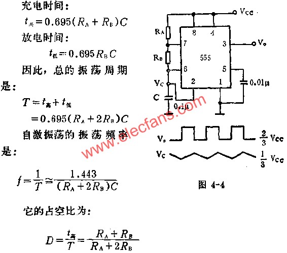 时基集成电路组成振荡器电路图 www.elecfans.com