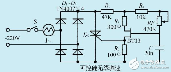 可控硅调速电路图大全(六款可控硅调速电路设计原理图