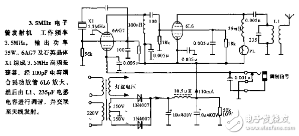 电子管发射机电路图大全(6Pl电子管/调频发射机电路图详解)