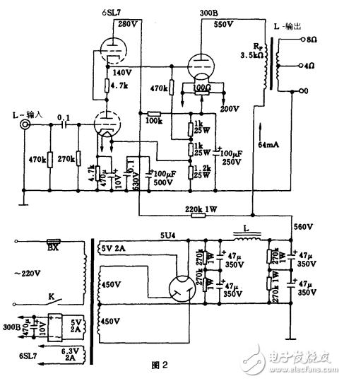 300b单端胆机电路图(六款模拟电路设计原理图详解)
