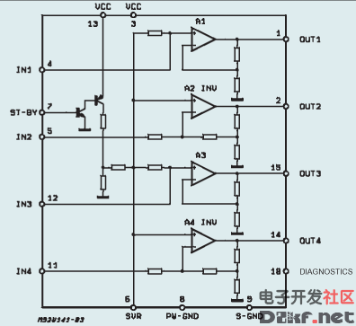 TDA7375内部框图