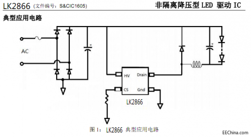 LK2866非隔离降压型电源ic特点和应用-电路图讲解-电子技术方案